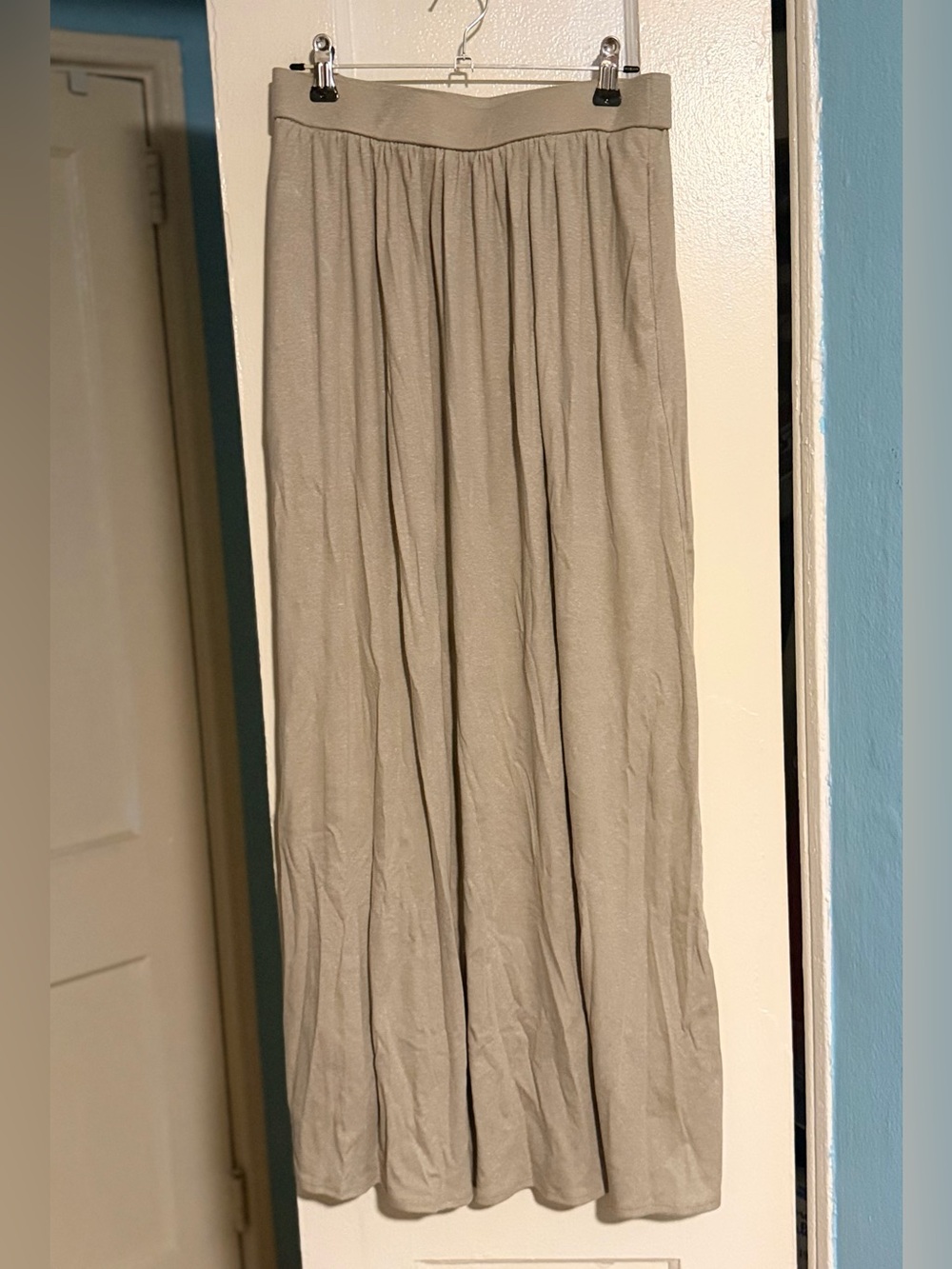 OGL Linen Tencel Blend Dark Alabaster Maxi Skirt With Pockets Small NWT